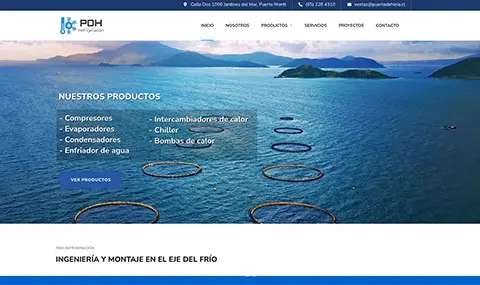 Diseño web Refrigeración industrial y comercial